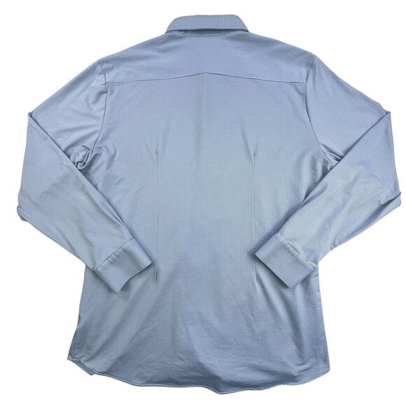 Mizzen + Main Spinnaker Shirt Mens 2XL Blue Check Trim Fit Stretch Performance - Picture 7 of 12